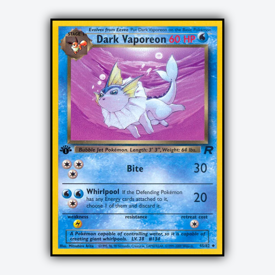 Dark Vaporeon 045/82 - Team Rocket Set - Card Rug