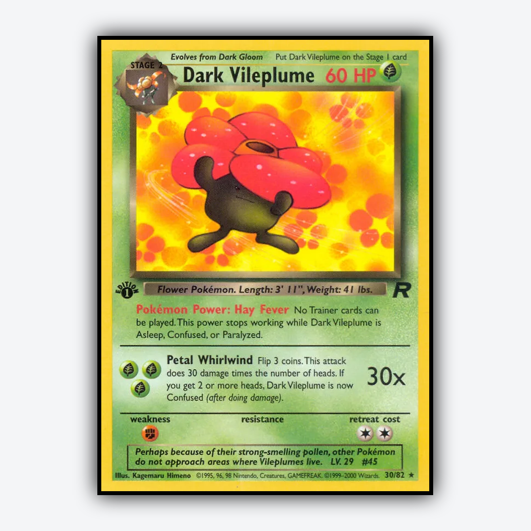 Dark Vileplume 030/82 - Team Rocket Set - Card Rug