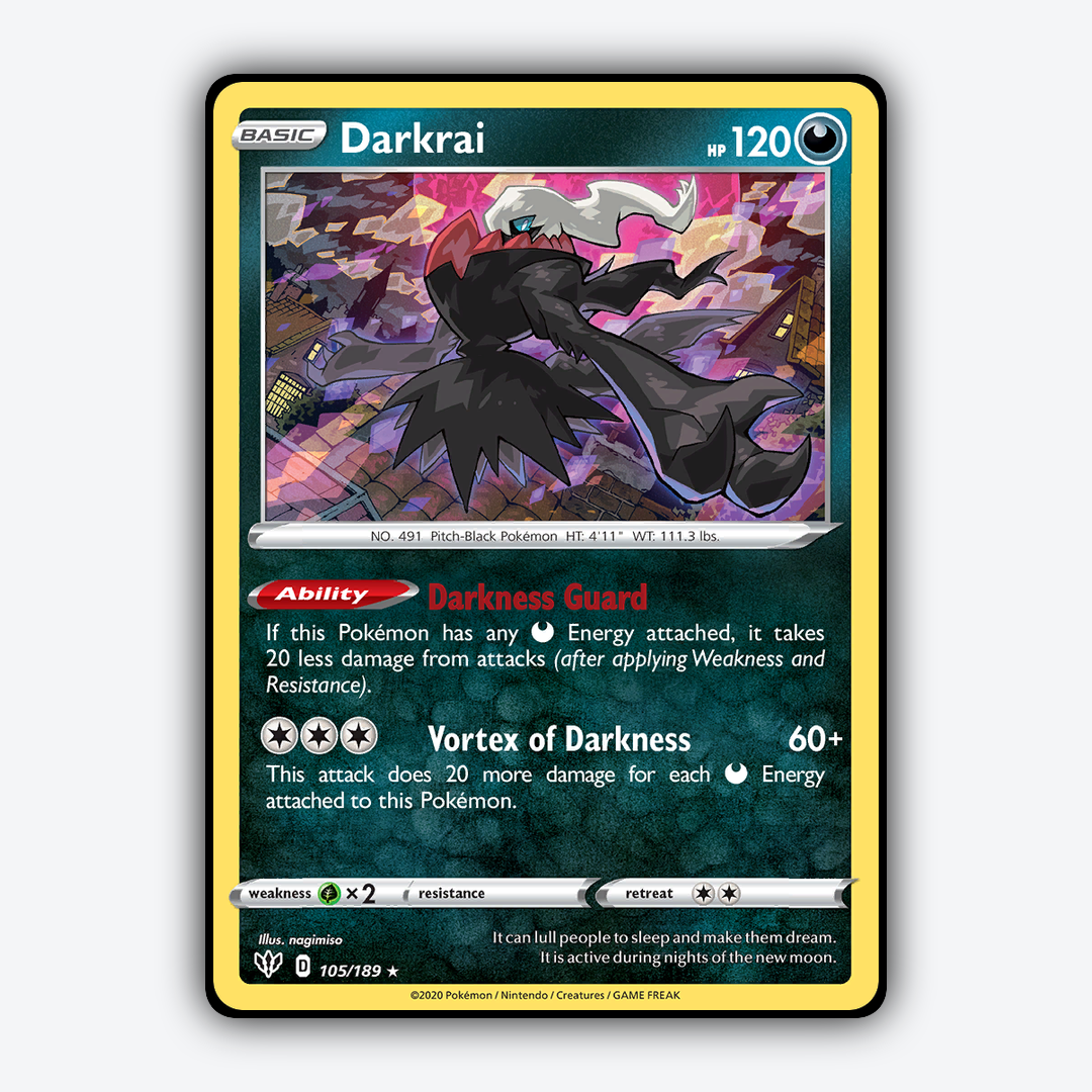 Darkrai 105/189 - Darkness Ablaze Set - Card Rug