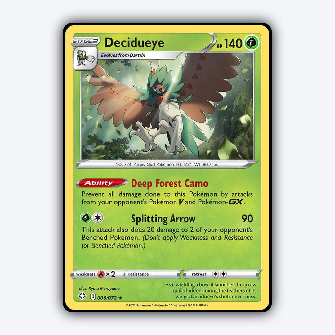 Decidueye 008/72 - Shining Fates Set - Card Rug