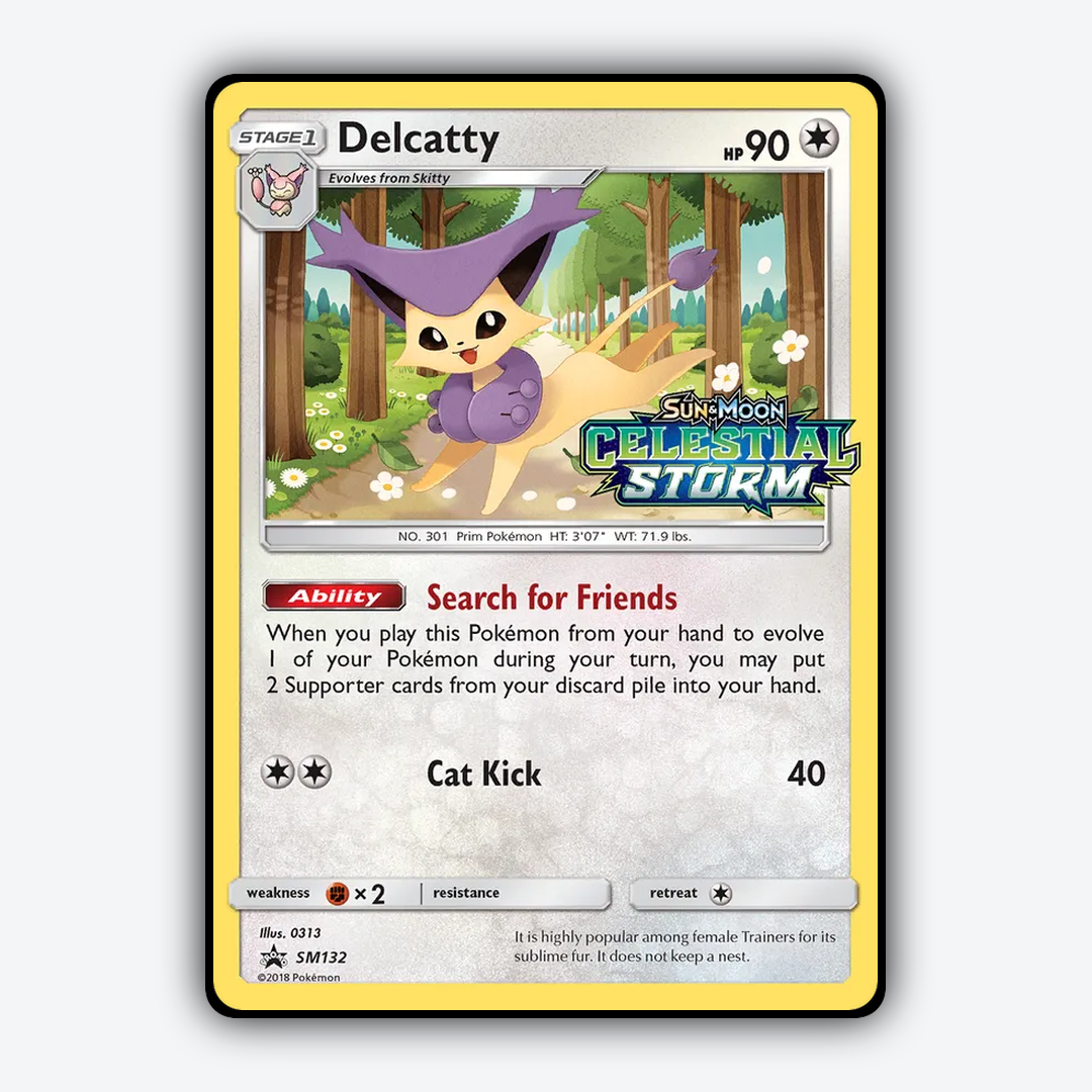 Delcatty #132 - SM Black Star Promos Set - Card Rug