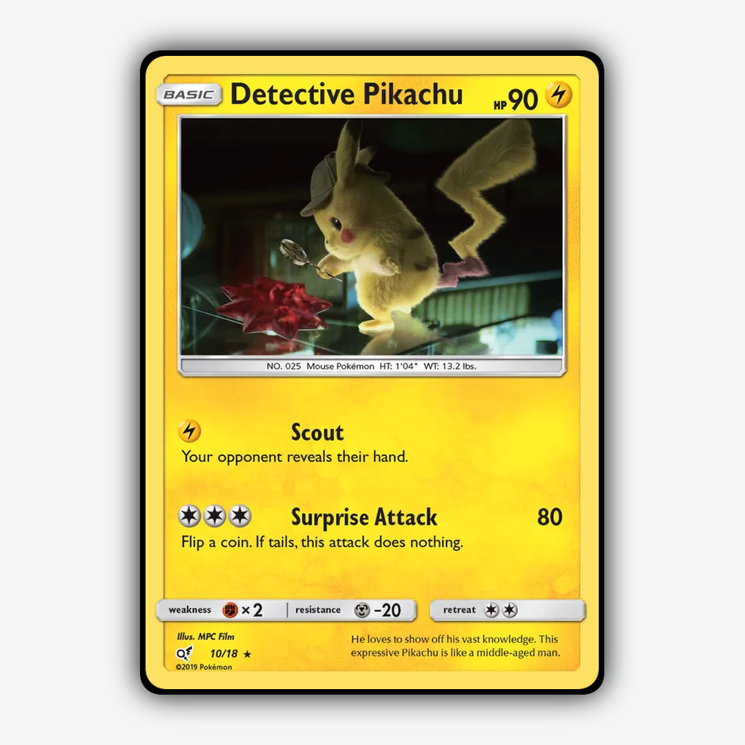 Detective Pikachu 010/18 - Detective Pikachu Set - Card Rug