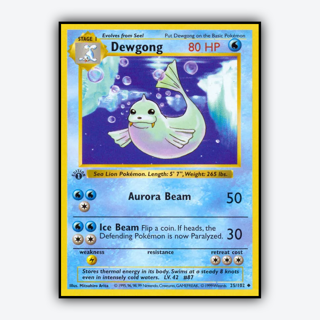 Dewgong #25 - Base Set - Card Rug