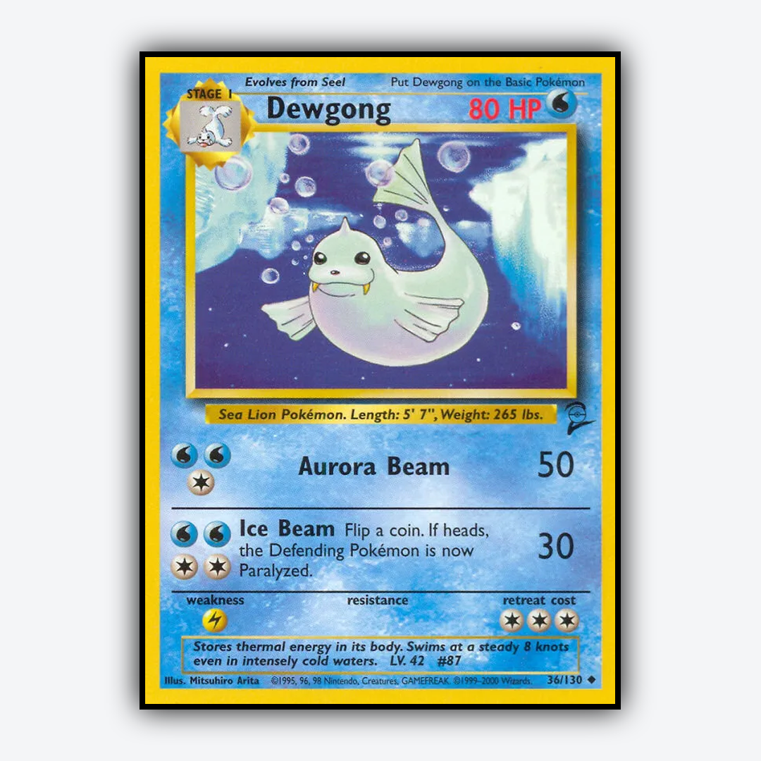 Dewgong 036/130 - Base Set 2 Set - Card Rug