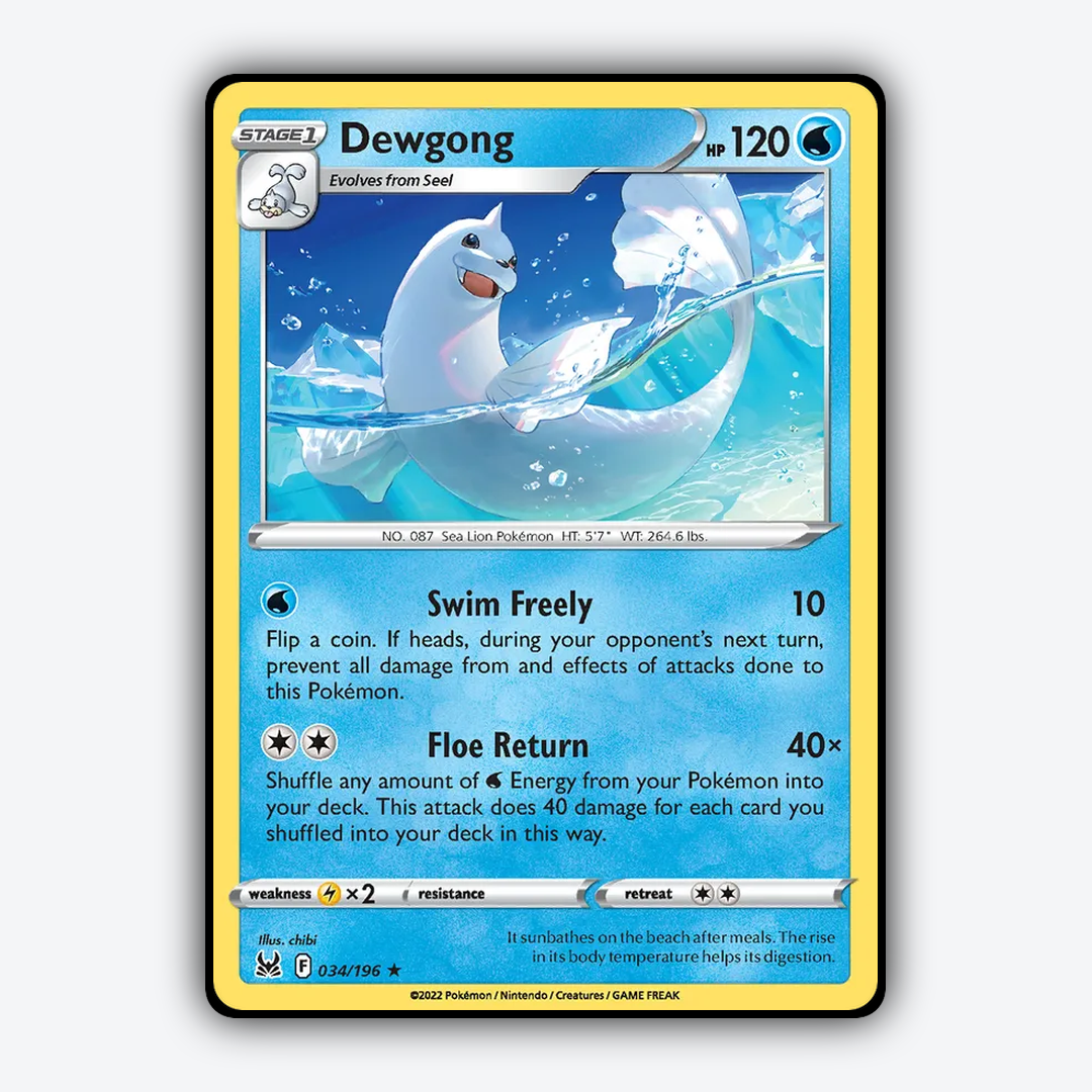 Dewgong 034/196 - Lost Origin Set - Card Rug