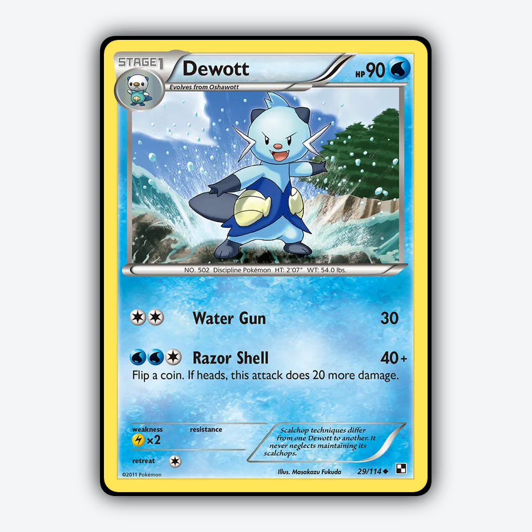 Dewott 029/114 - Black & White Set - Card Rug