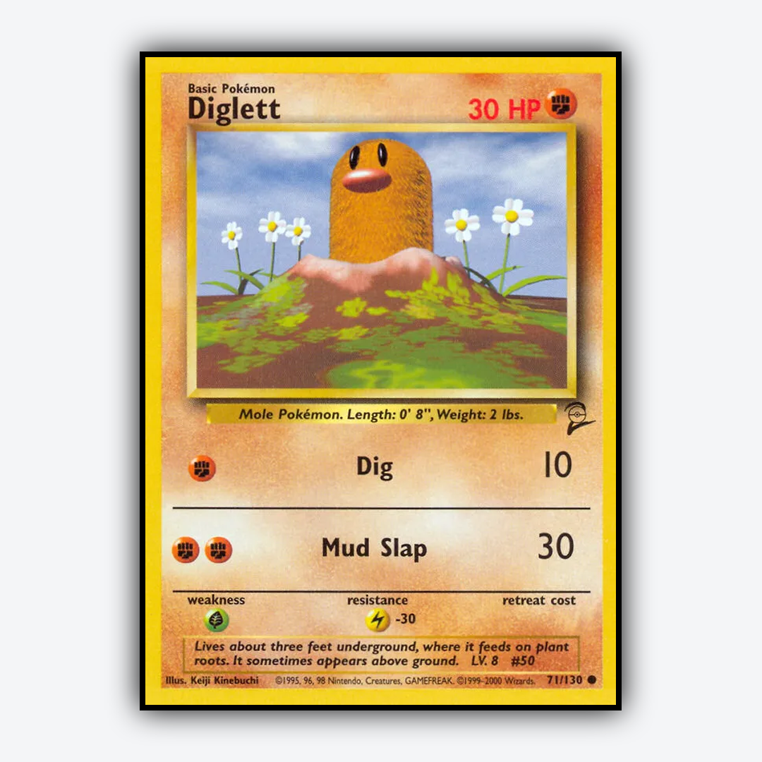 Diglett 071/130 - Base Set 2 Set - Card Rug