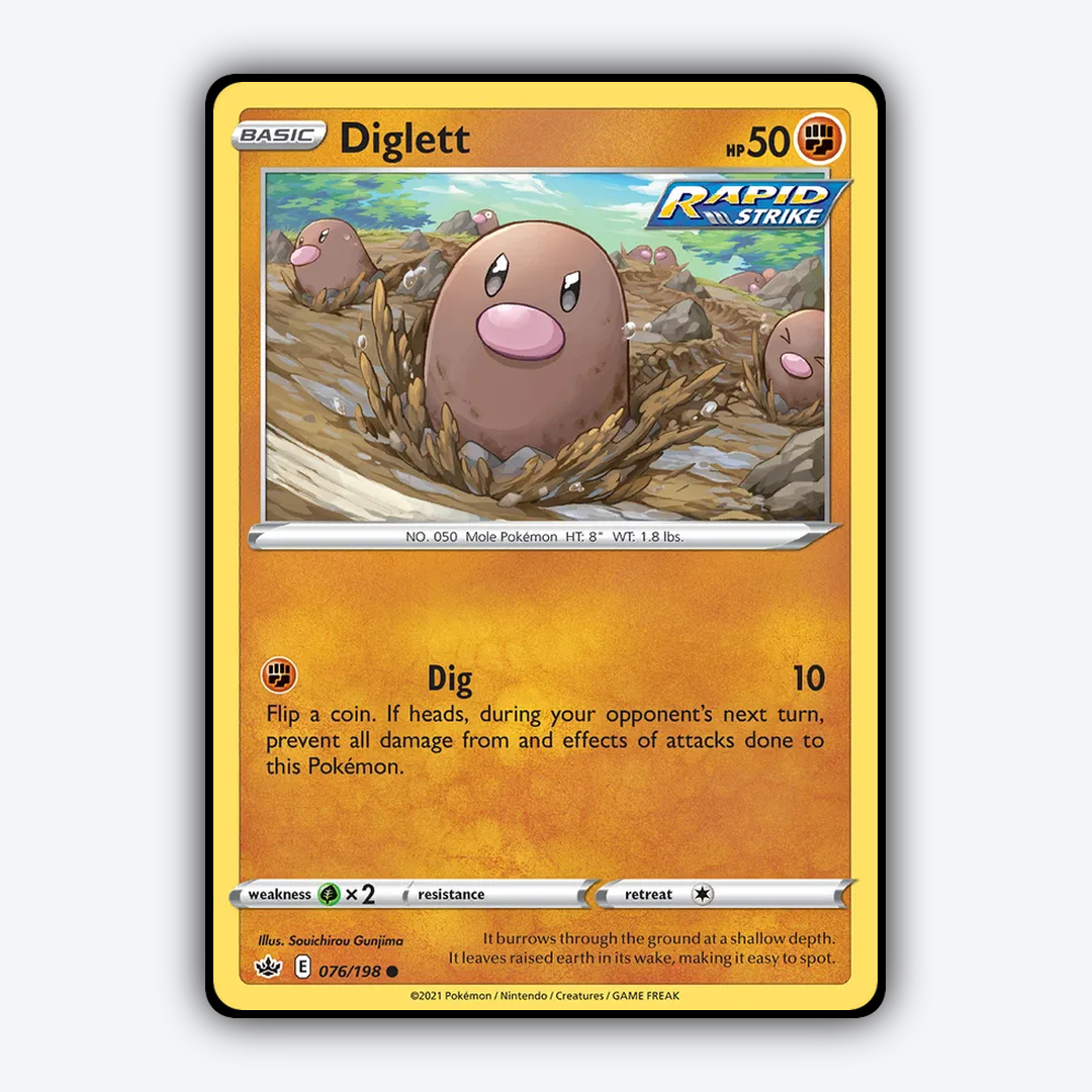 Diglett 076/198 - Chilling Reign Set - Card Rug