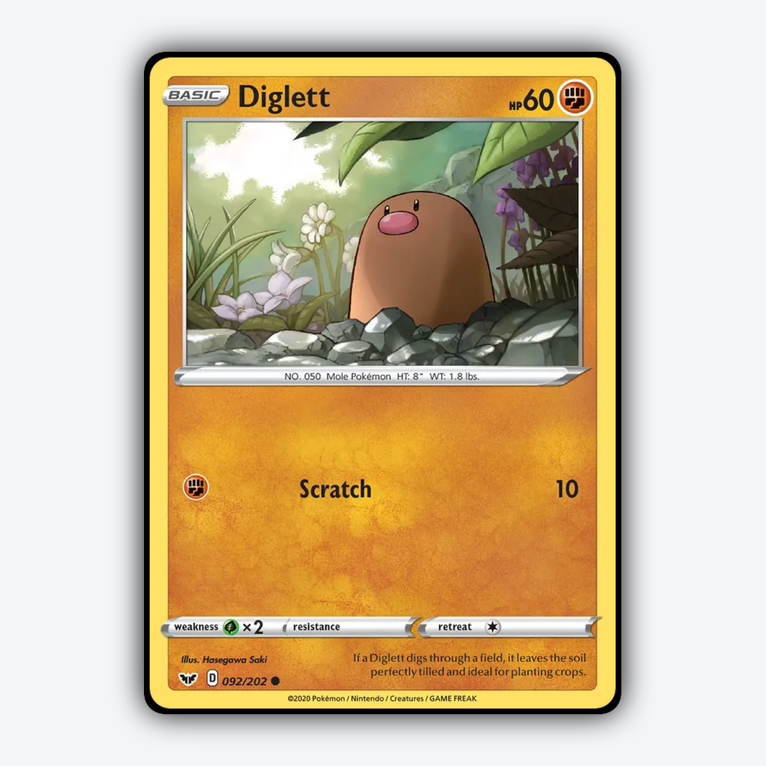 Diglett 092/202 - Sword & Shield Set - Card Rug