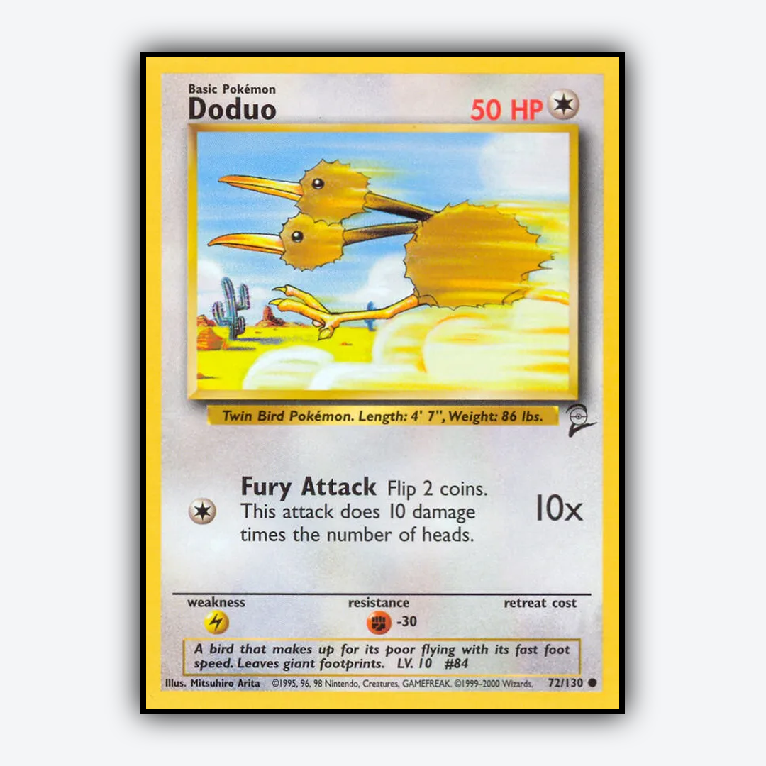 Doduo 072/130 - Base Set 2 Set - Card Rug