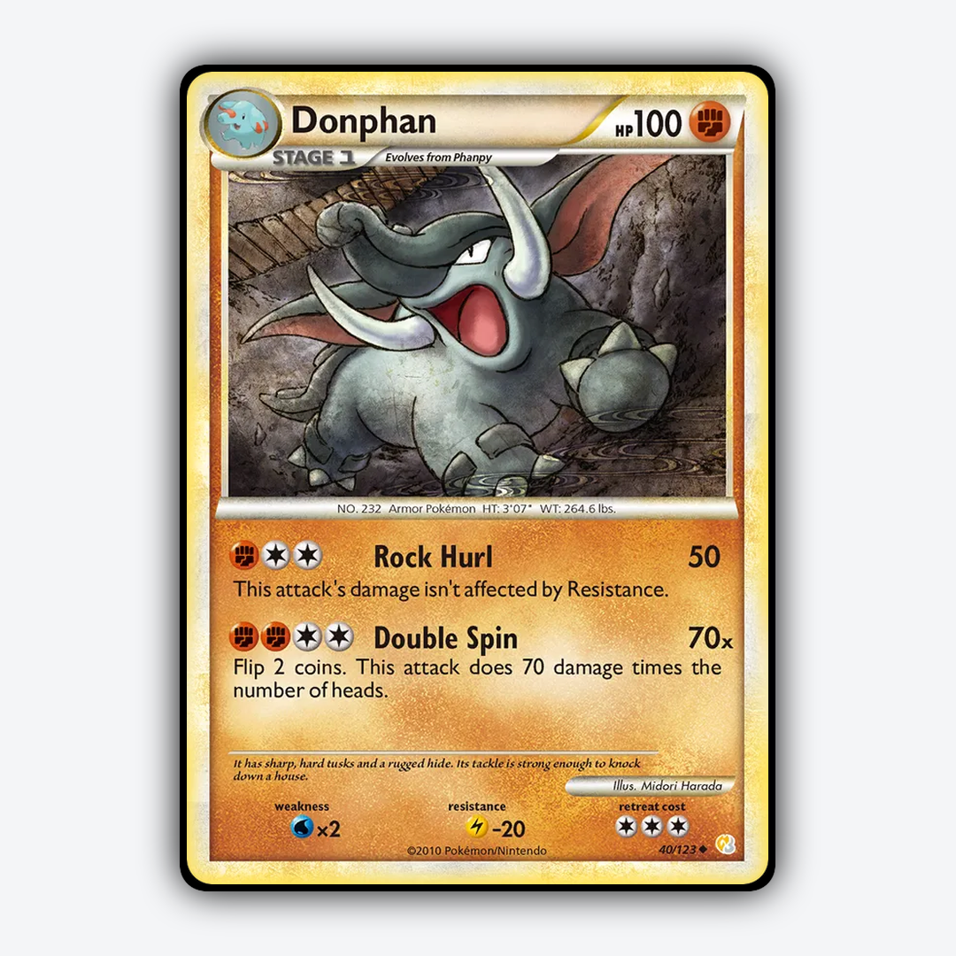 Donphan 040/123 - HeartGold & SoulSilver Set - Card Rug