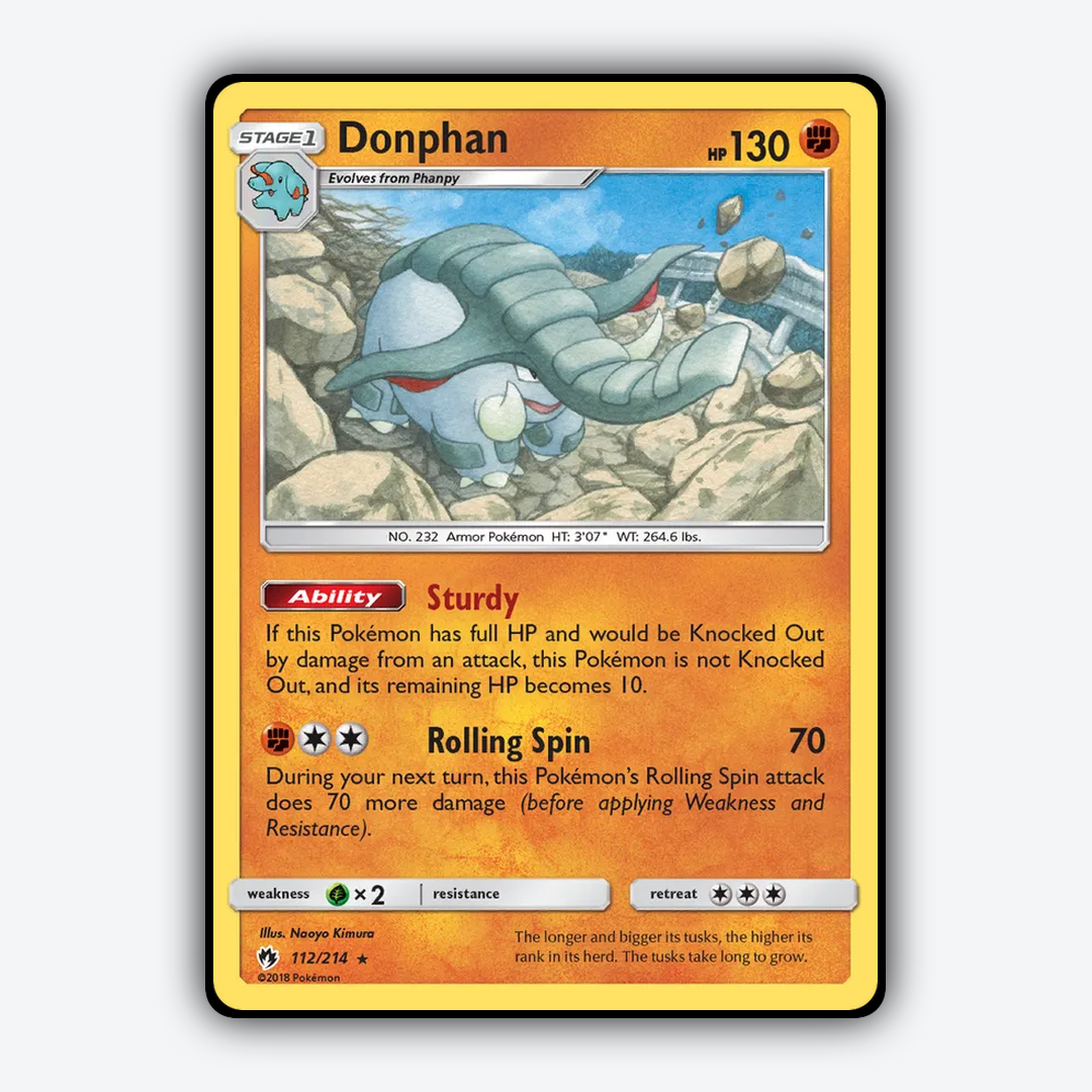 Donphan 112/214 - Lost Thunder Set - Card Rug