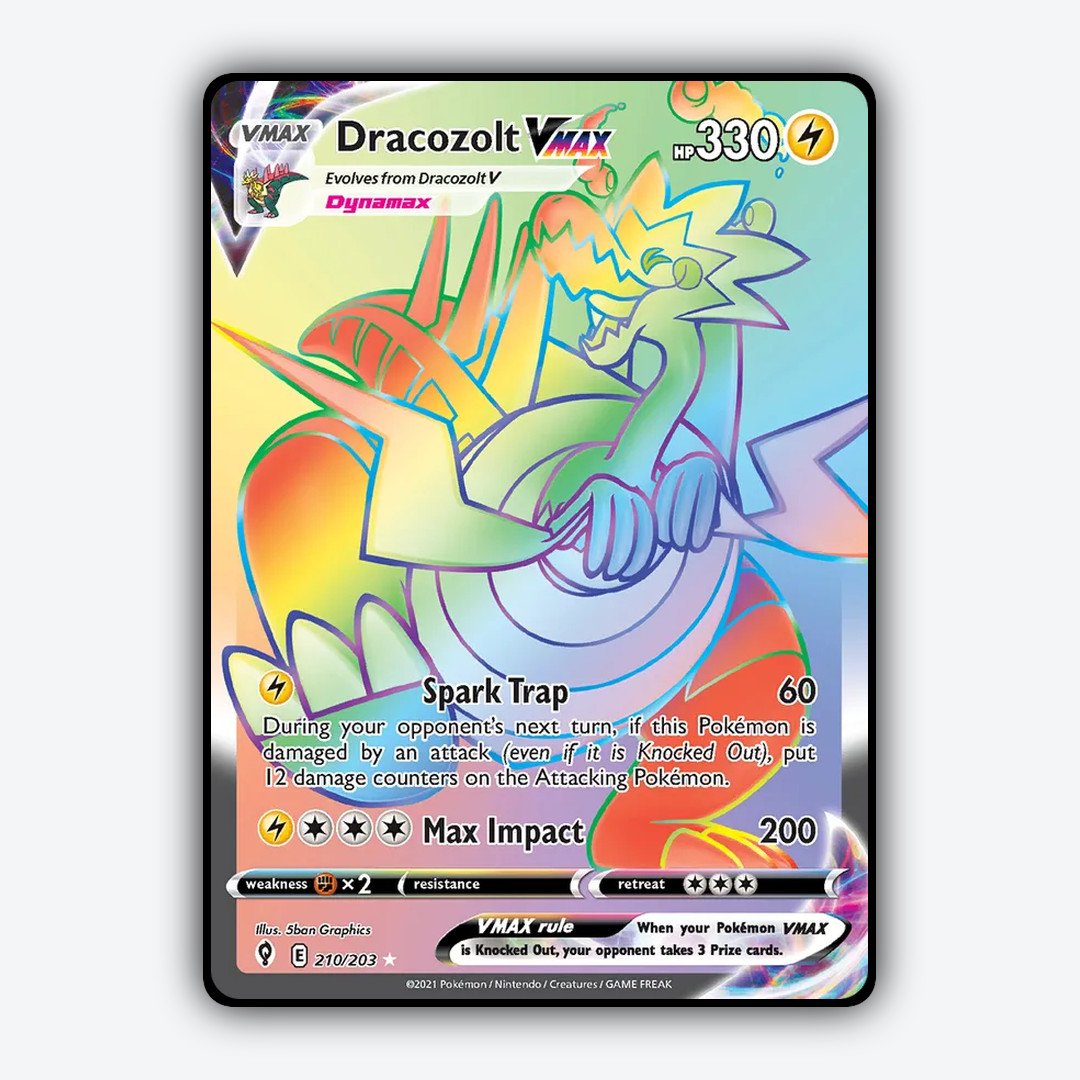 Dracozolt VMAX #210 - Evolving Skies Set - Card Rug