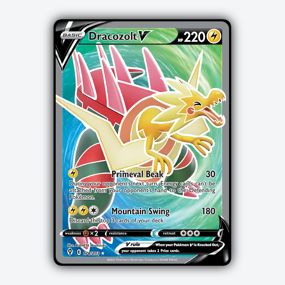 Dracozolt V #178 - Evolving Skies Set - Card Rug