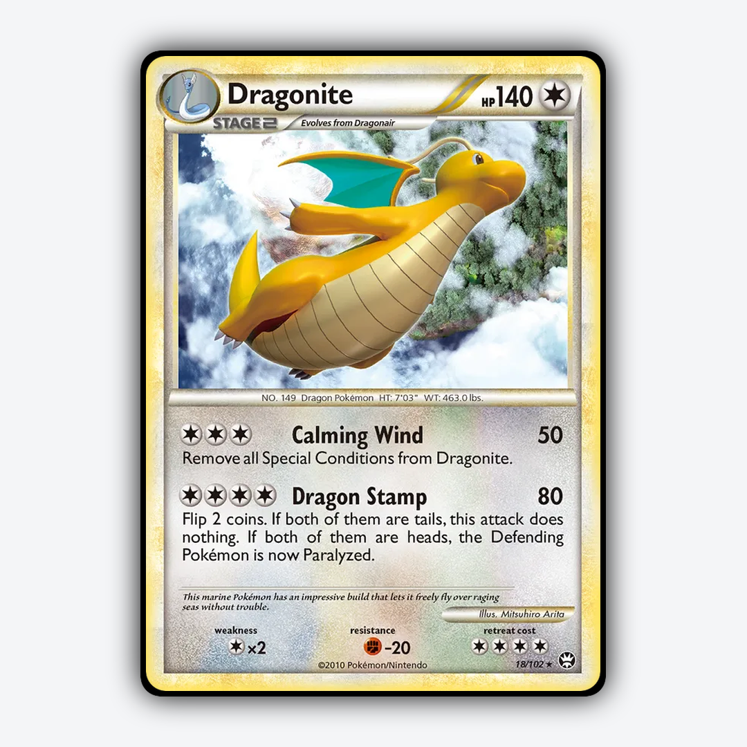 Dragonite 018/102 - HS—Triumphant Set - Card Rug