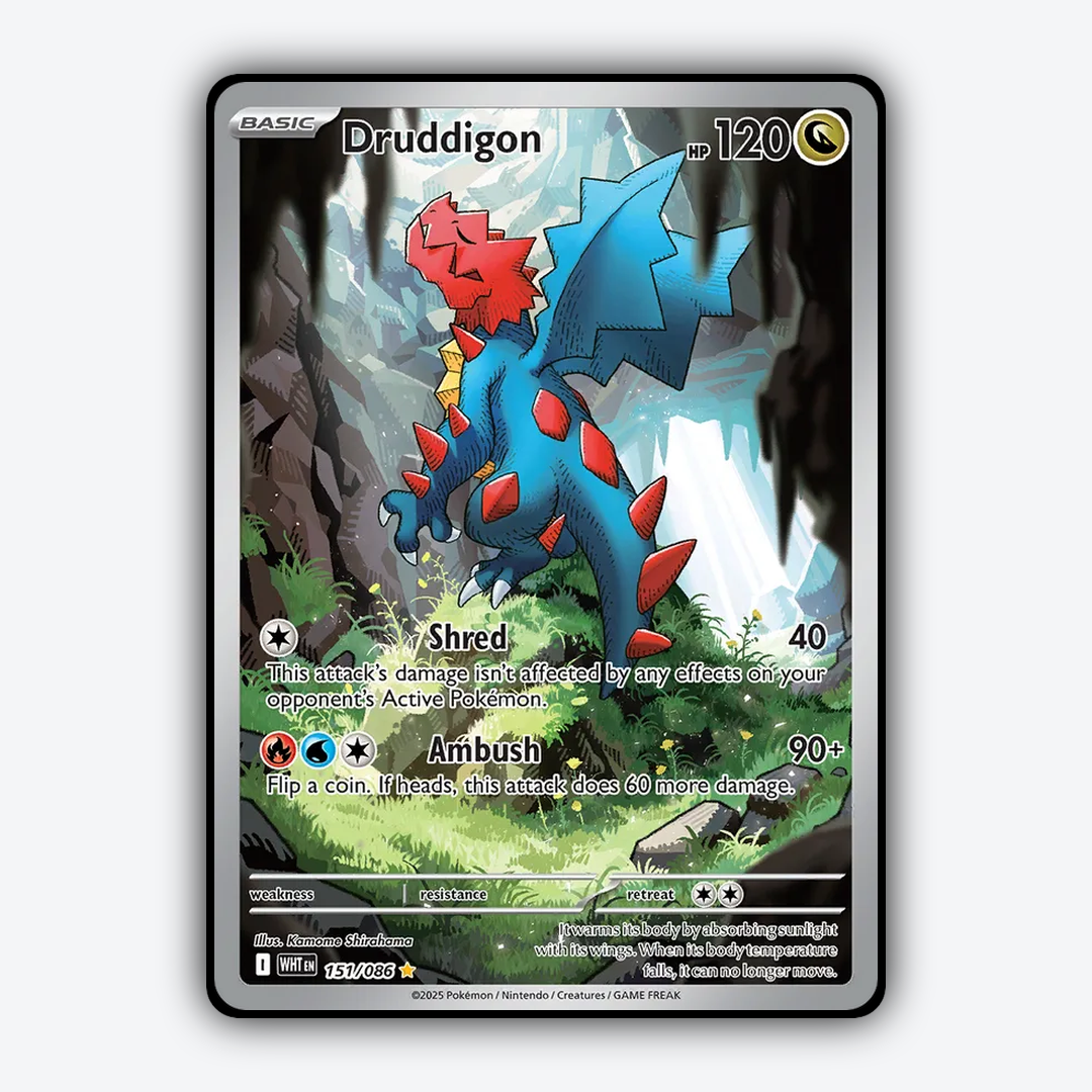 Druddigon #151 - White Flare Set - Card Rug