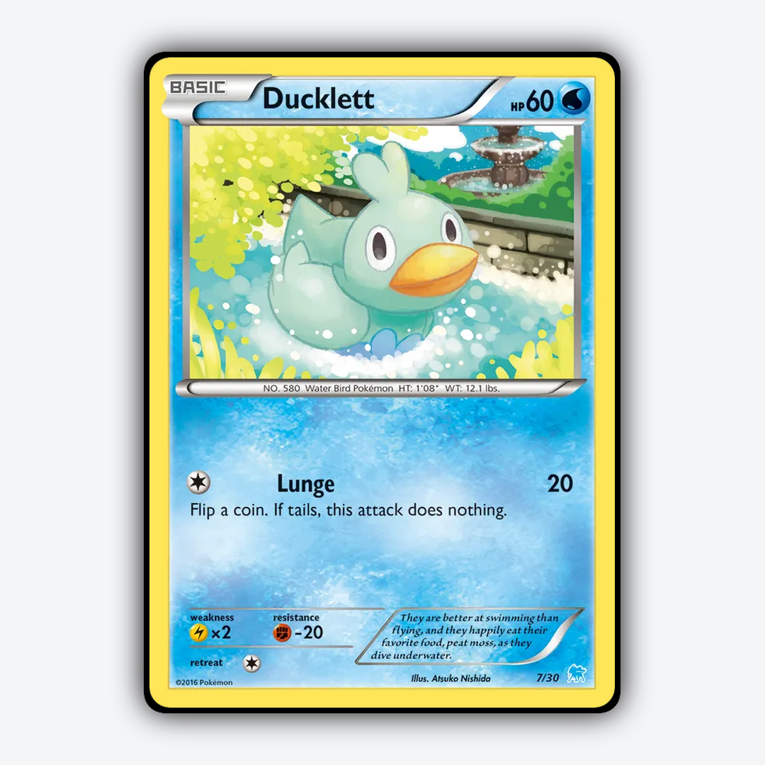 Ducklett 007/30 - XY Trainer Kit Suicune Set - Card Rug