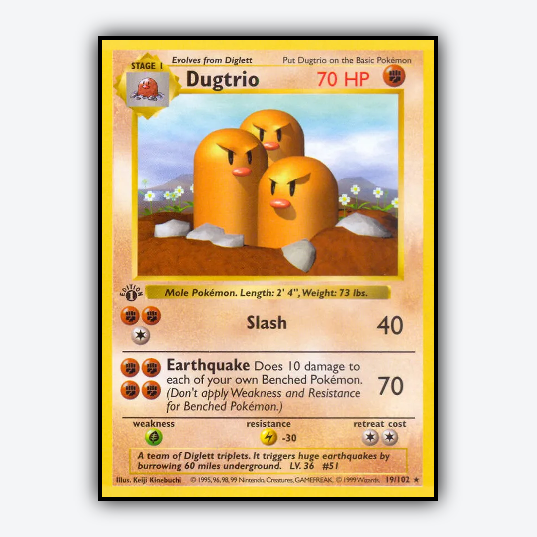 Dugtrio #19 - Base Set - Card Rug