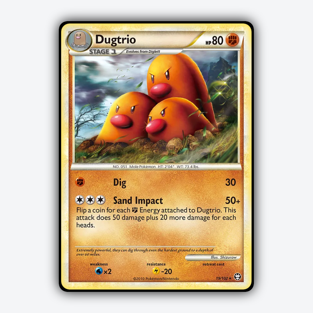 Dugtrio 019/102 - HS—Triumphant Set - Card Rug