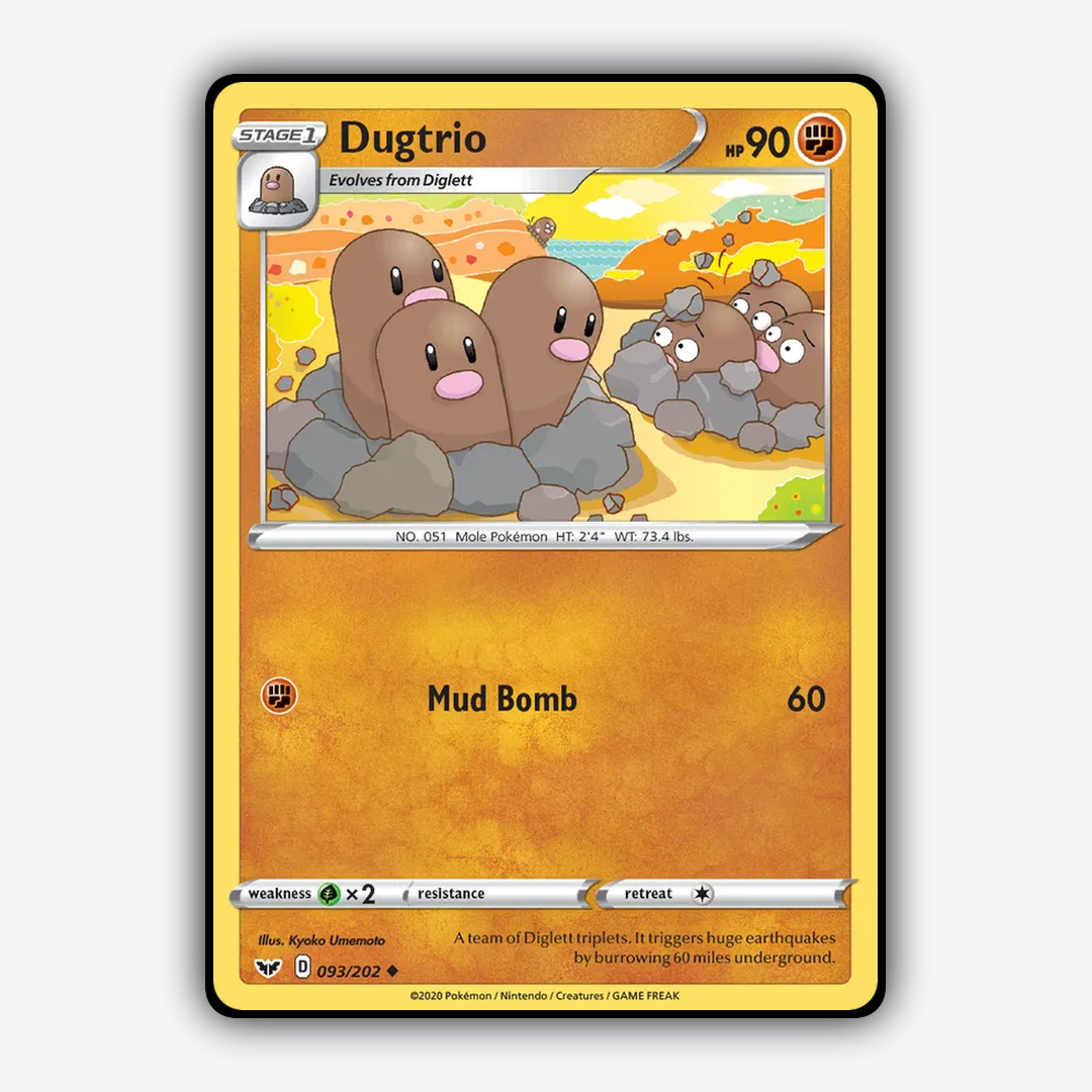 Dugtrio 093/202 - Sword & Shield Set - Card Rug