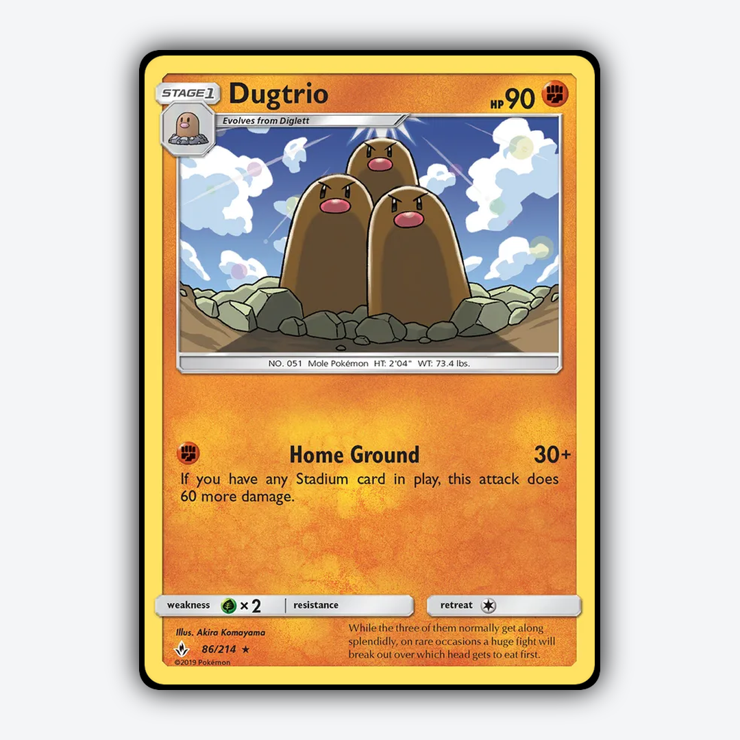 Dugtrio 086/214 - Unbroken Bonds Set - Card Rug