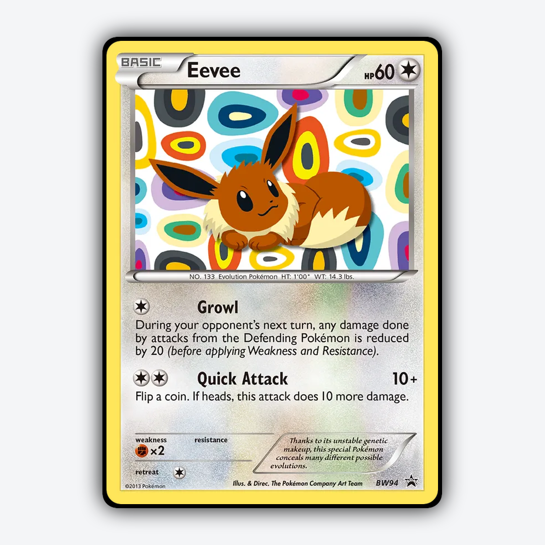 Eevee #94 - BW Black Star Promos Set - Card Rug