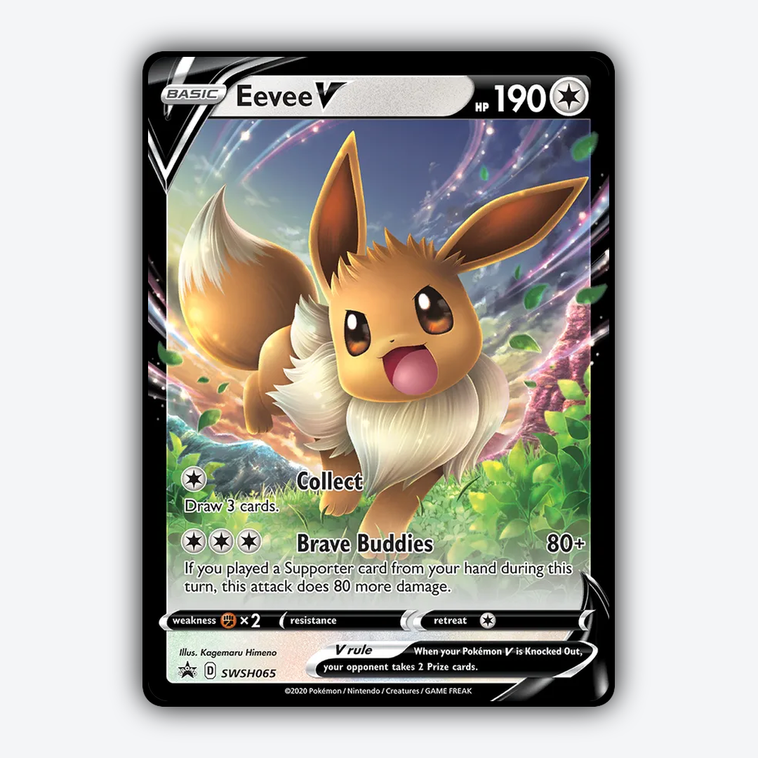 Eevee V #65 - SWSH Black Star Promos Set - Card Rug