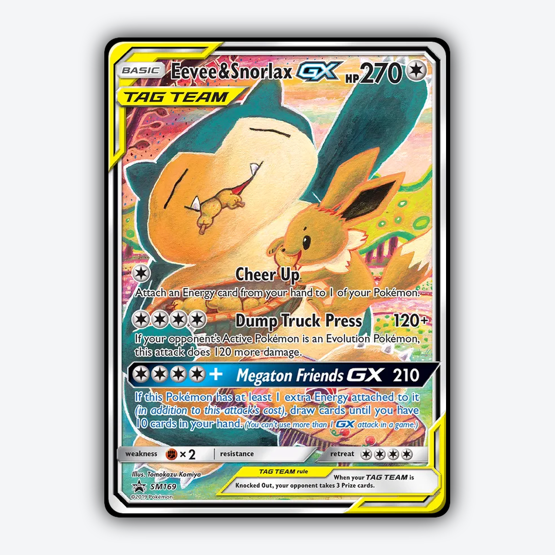 Eevee & Snorlax-GX #169 - SM Black Star Promos Set - Card Rug