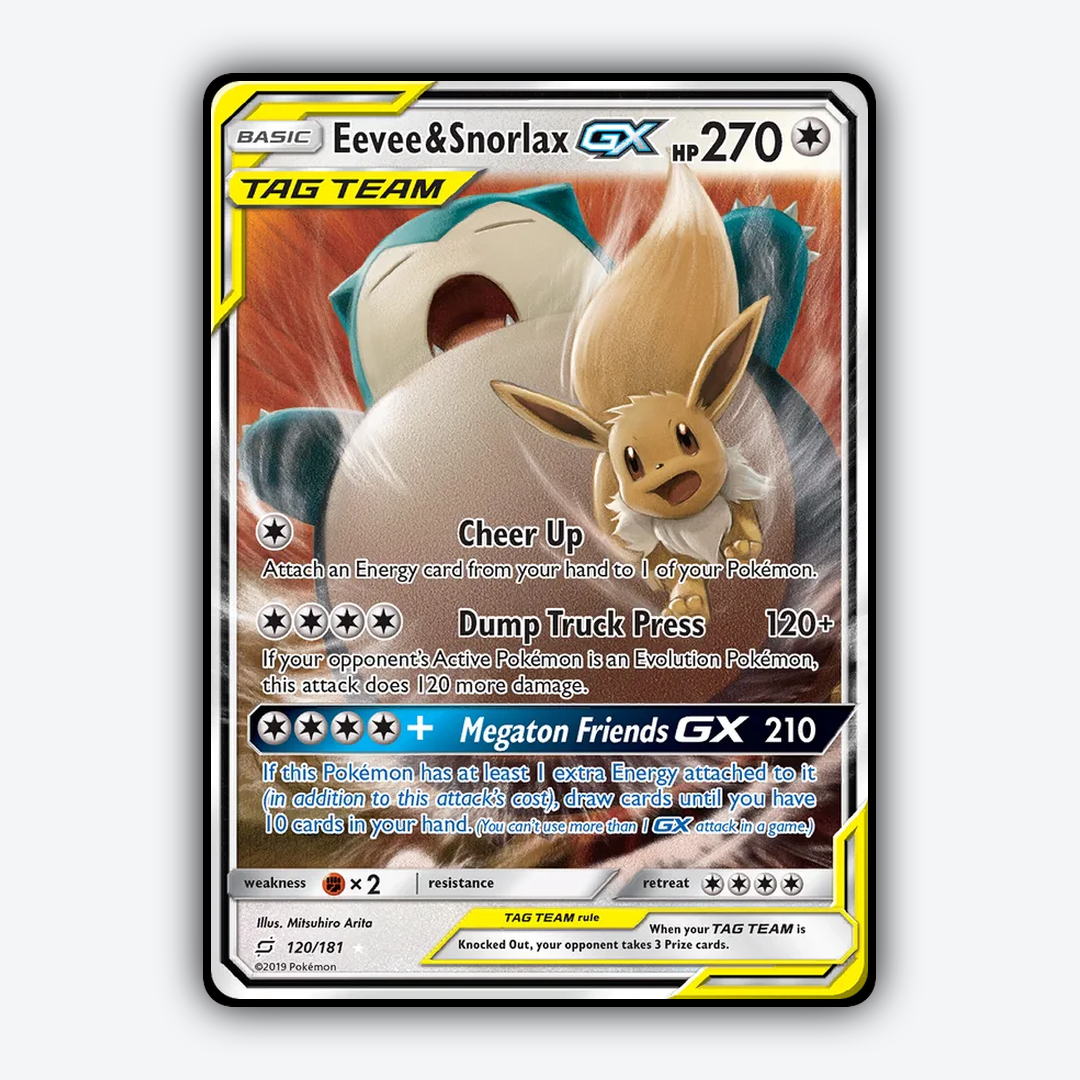 Eevee & Snorlax-GX 120/181 - Team Up Set - Card Rug