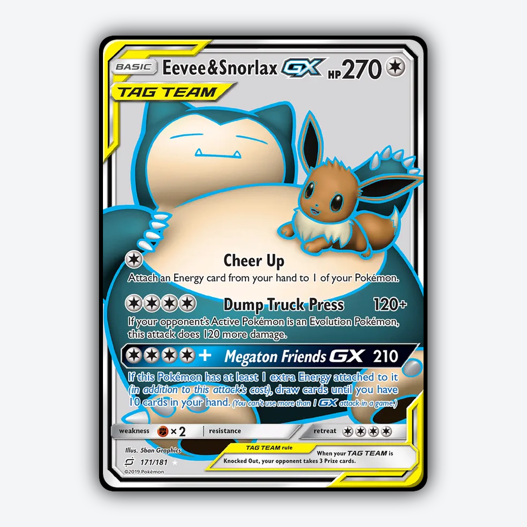 Eevee & Snorlax-GX 171/181 - Team Up Set - Card Rug