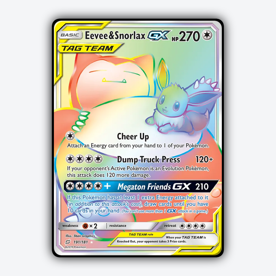 Eevee & Snorlax-GX 191/181 - Team Up Set - Card Rug