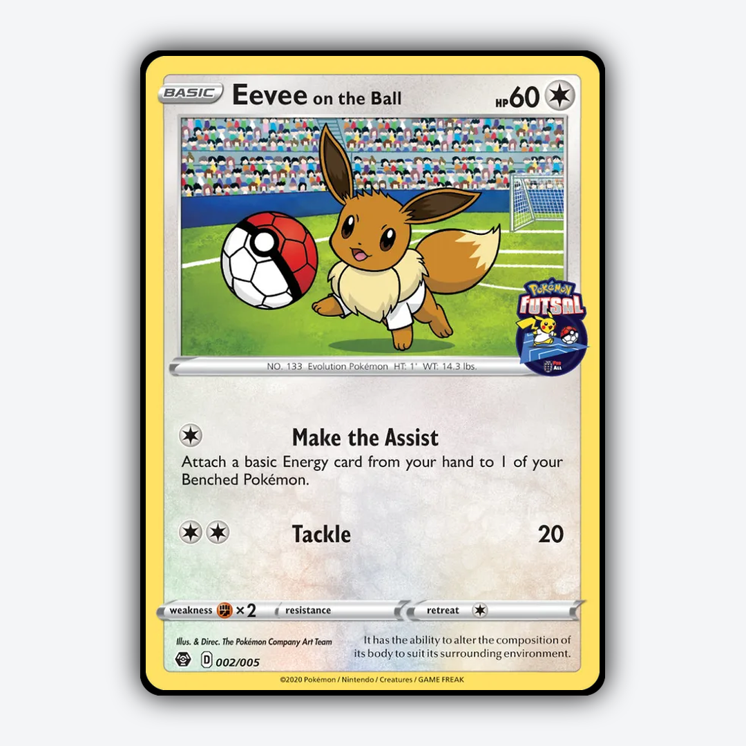 Eevee on the Ball 002/5 - Pokémon Futsal Collection Set - Card Rug