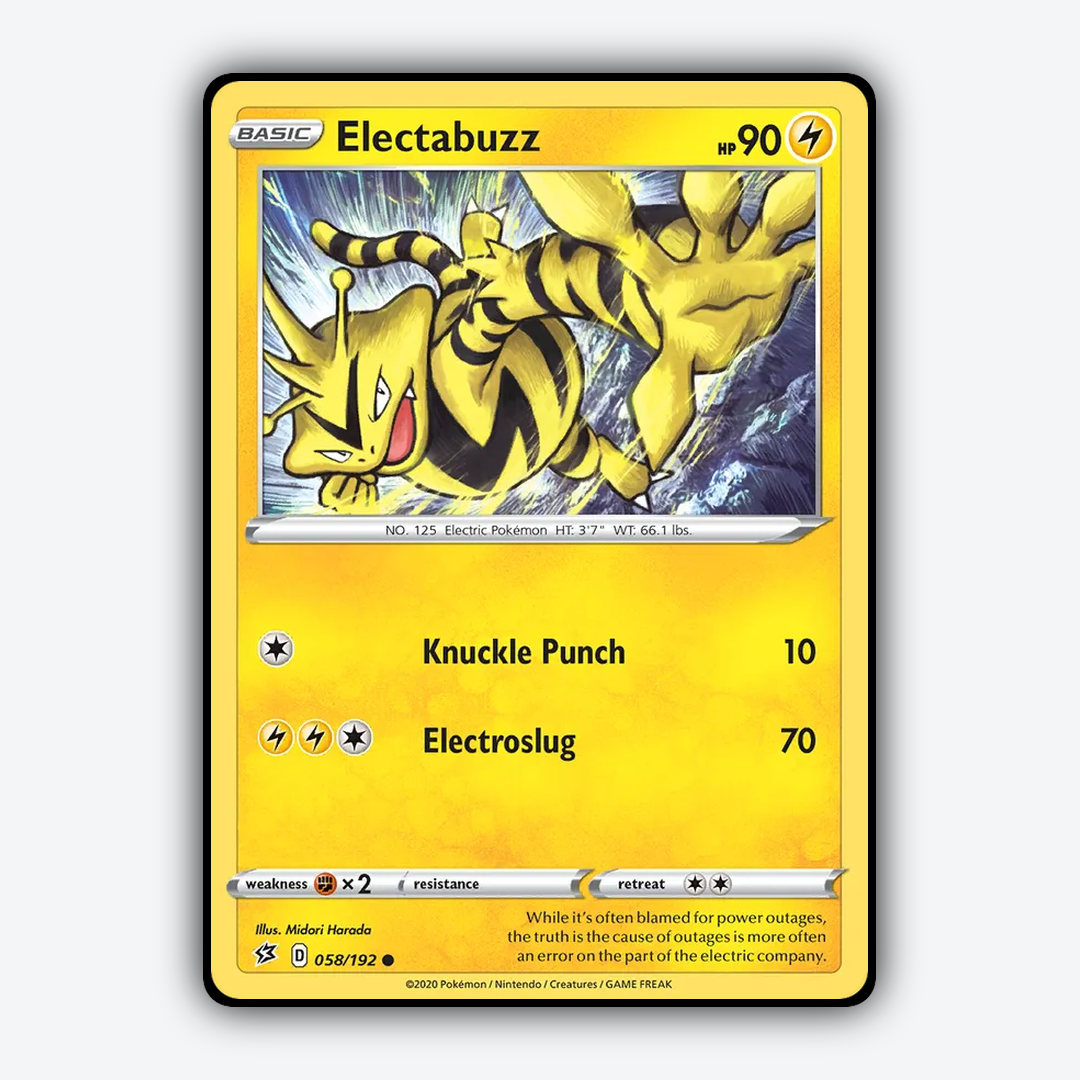 Electabuzz 058/192 - Rebel Clash Set - Card Rug