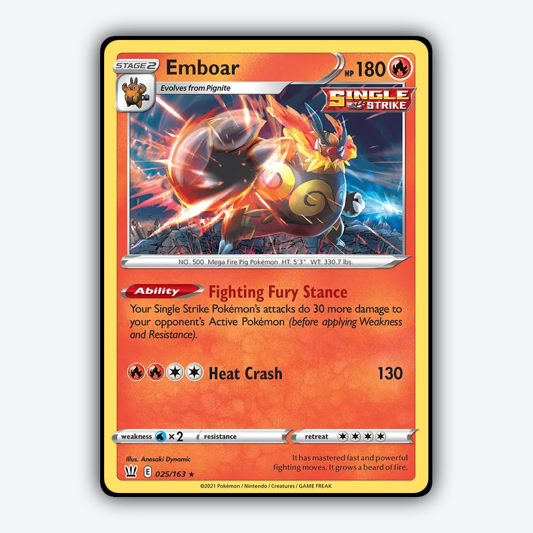 Emboar 025/163 - Battle Styles Set - Card Rug