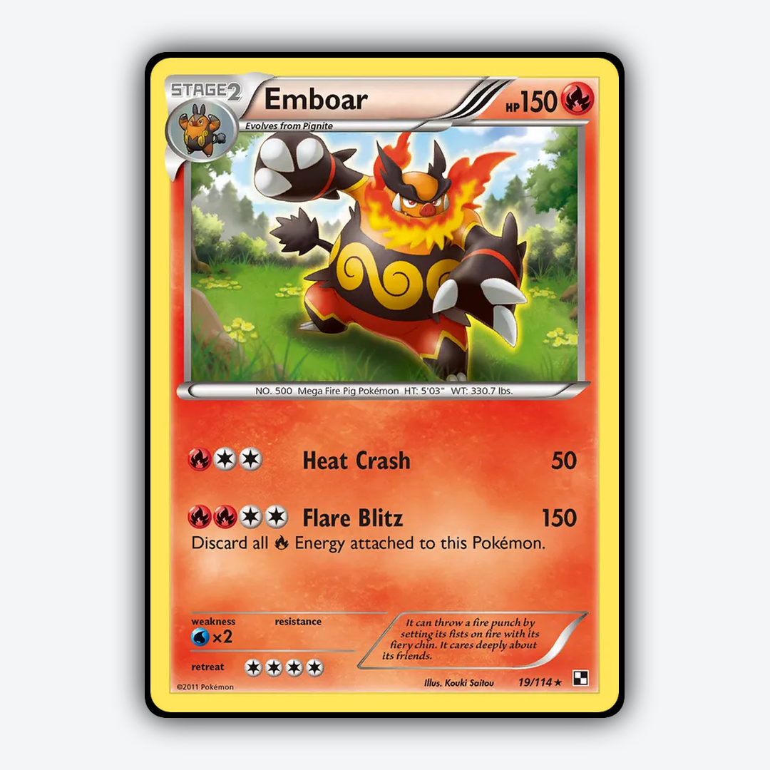 Emboar 019/114 - Black & White Set - Card Rug