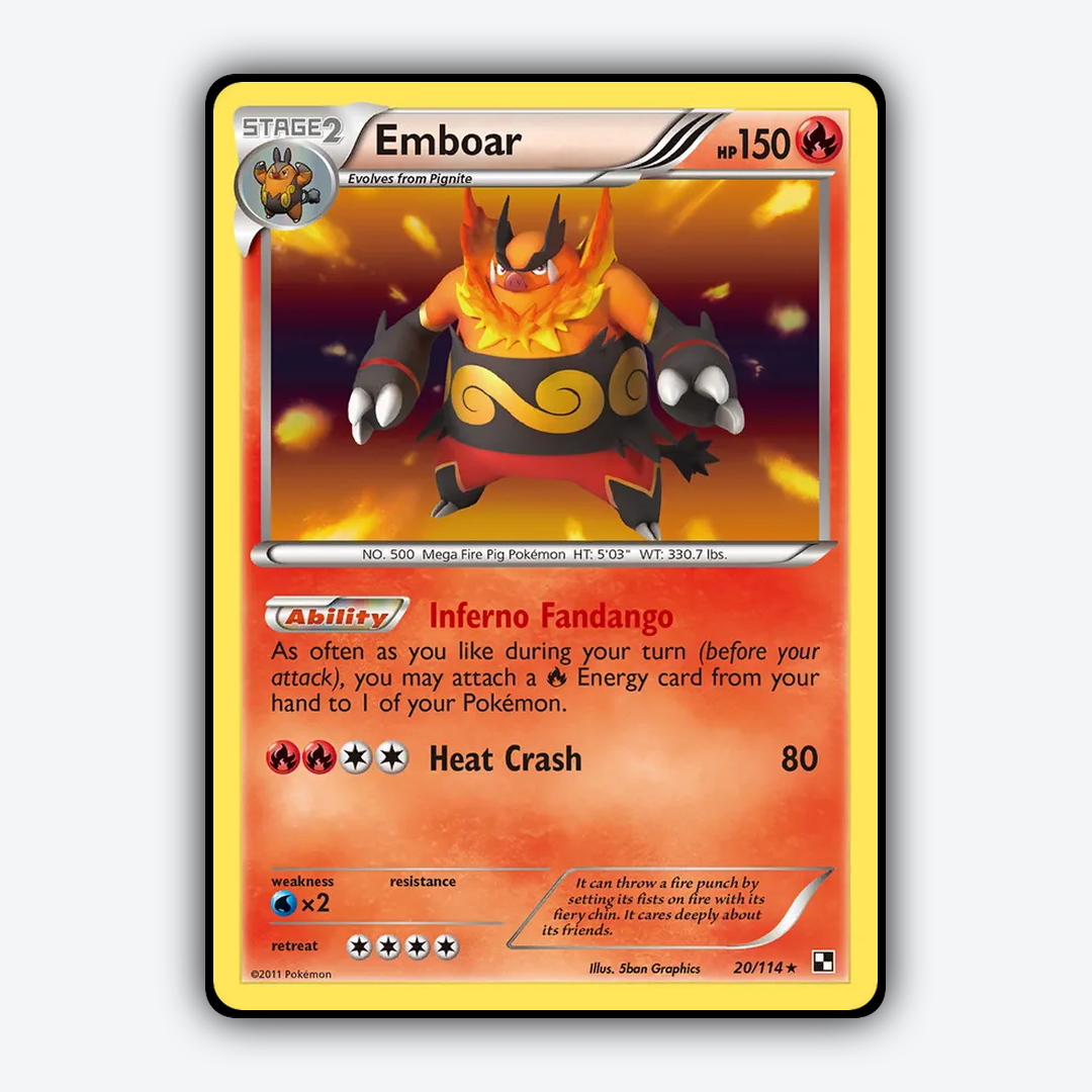 Emboar 020/114 - Black & White Set - Card Rug