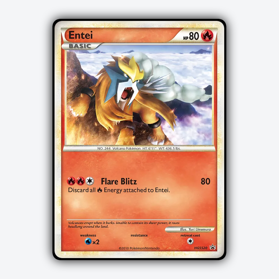 Entei #20 - HGSS Black Star Promos Set - Card Rug