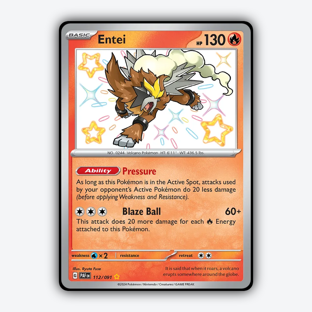 Entei #112 - Paldean Fates Set - Card Rug