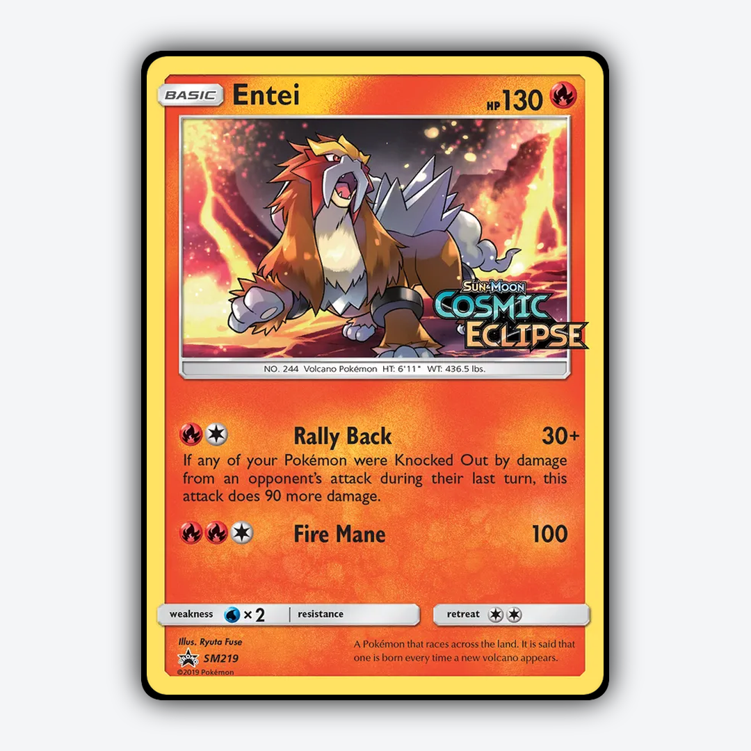 Entei #219 - SM Black Star Promos Set - Card Rug