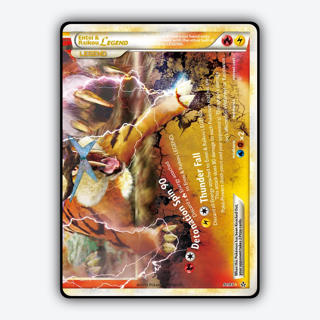Entei & Raikou LEGEND 091/95 - HS—Unleashed Set - Card Rug