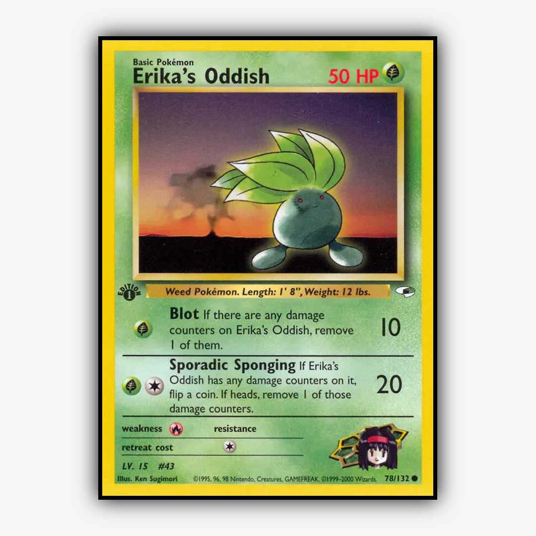 Erika's Oddish 078/132 - Gym Heroes Set - Card Rug