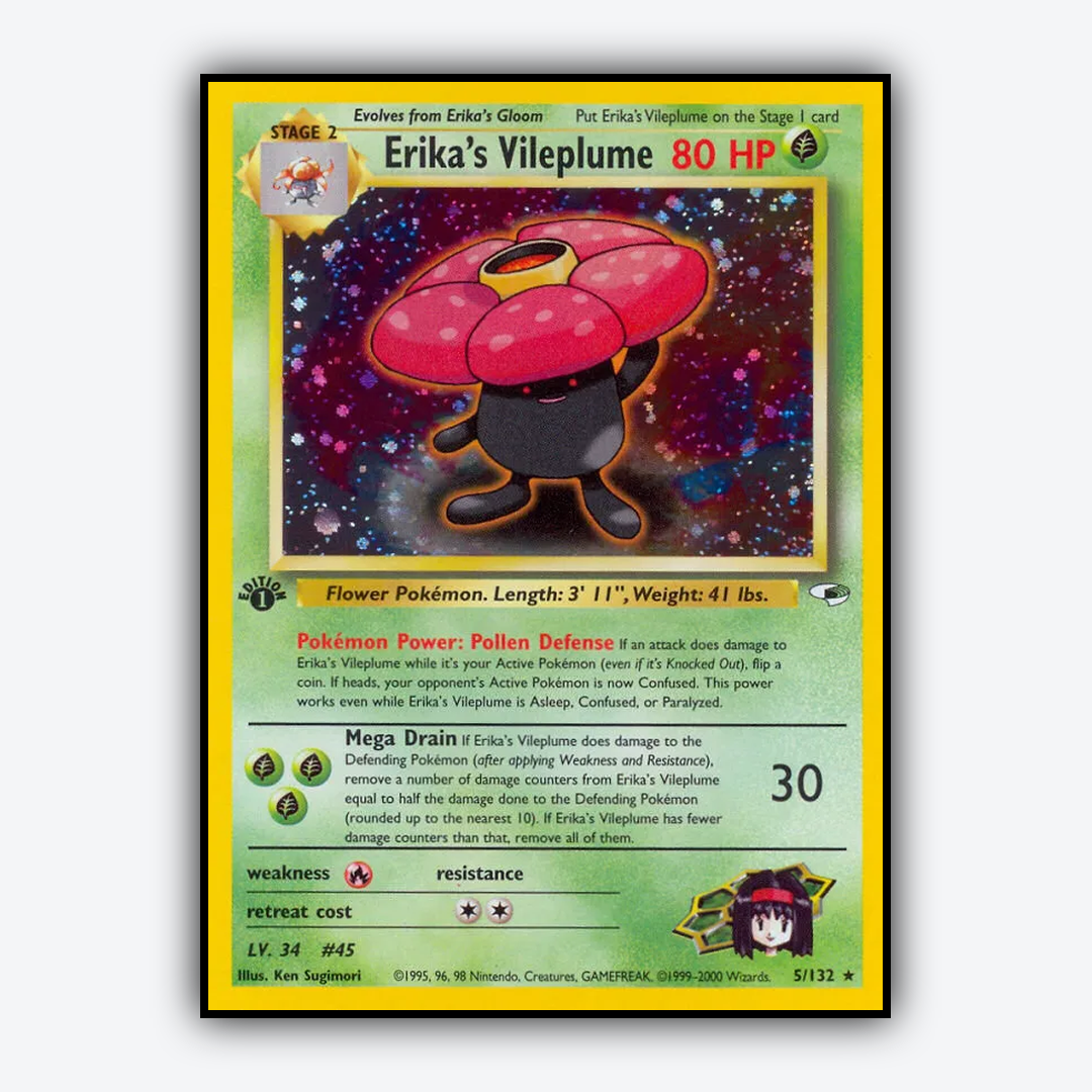 Erika's Vileplume 005/132 - Gym Heroes Set - Card Rug