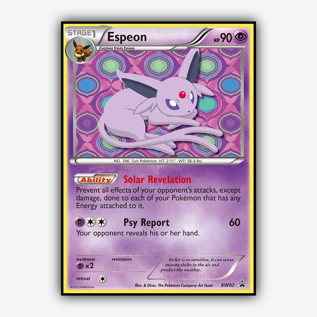 Espeon #92 - BW Black Star Promos Set - Card Rug