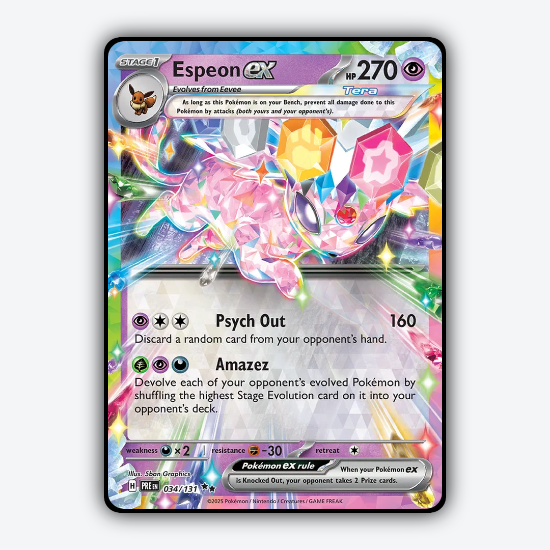 Espeon ex #34 - Prismatic Evolutions Set - Card Rug