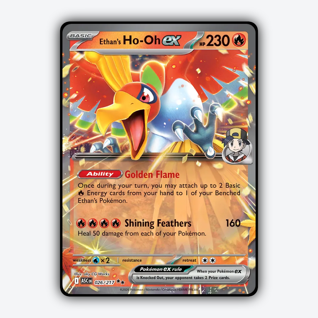 Ethan's Ho-Oh ex 026/217 - Ascended Heroes Set - Card Rug