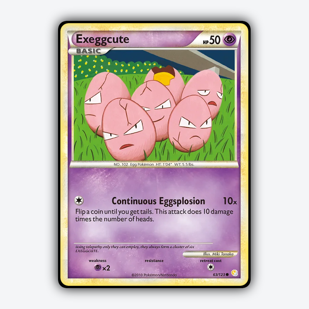 Exeggcute 063/123 - HeartGold & SoulSilver Set - Card Rug