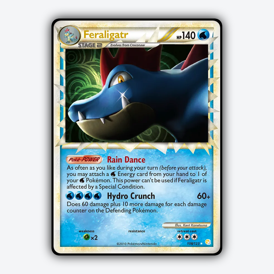 Feraligatr 108/123 - HeartGold & SoulSilver Set - Card Rug