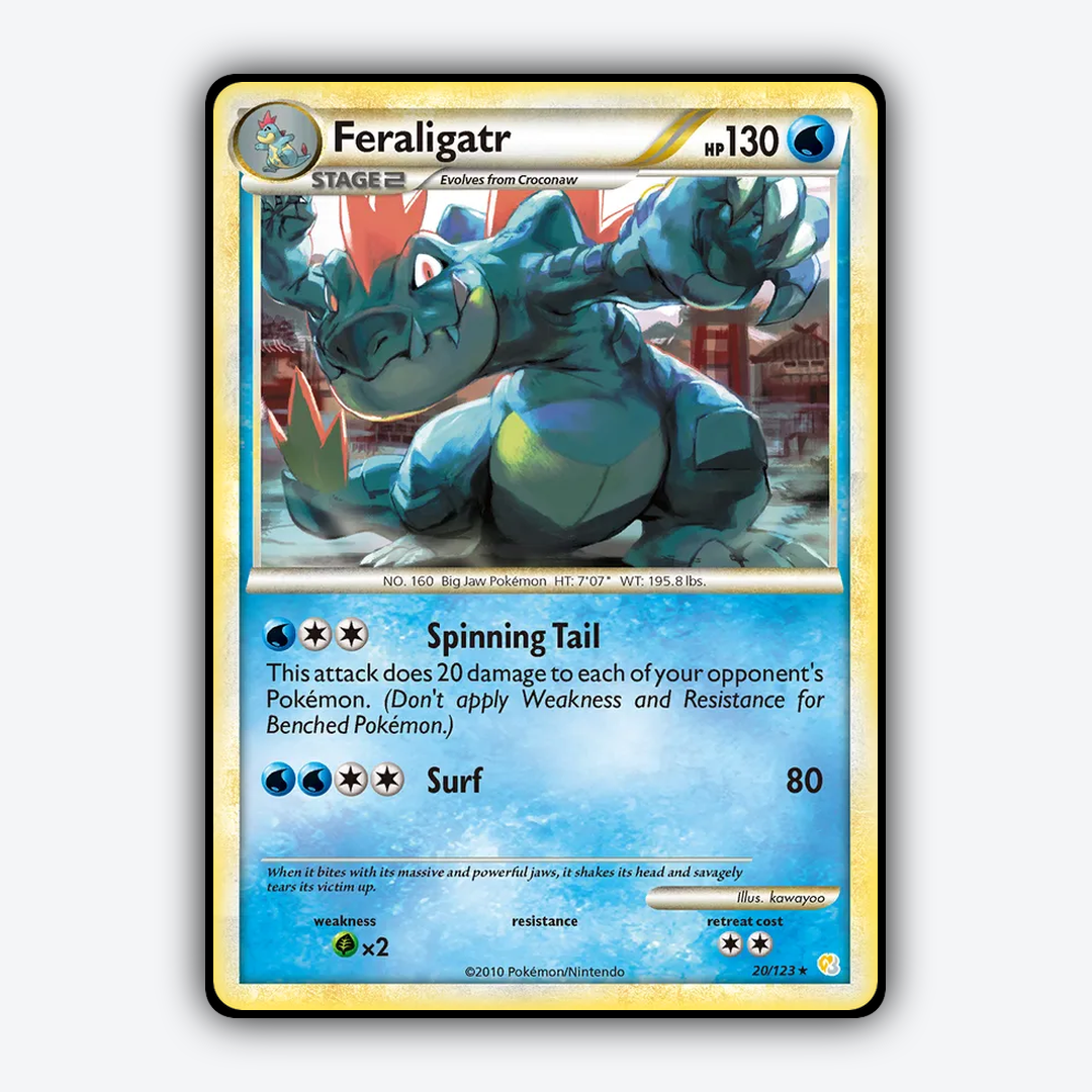Feraligatr 020/123 - HeartGold & SoulSilver Set - Card Rug