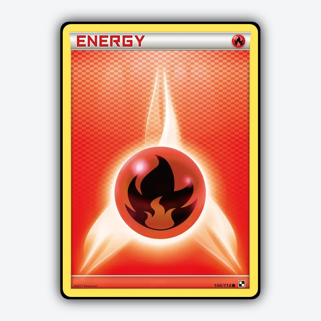 Fire Energy 106/114 - Black & White Set - Card Rug