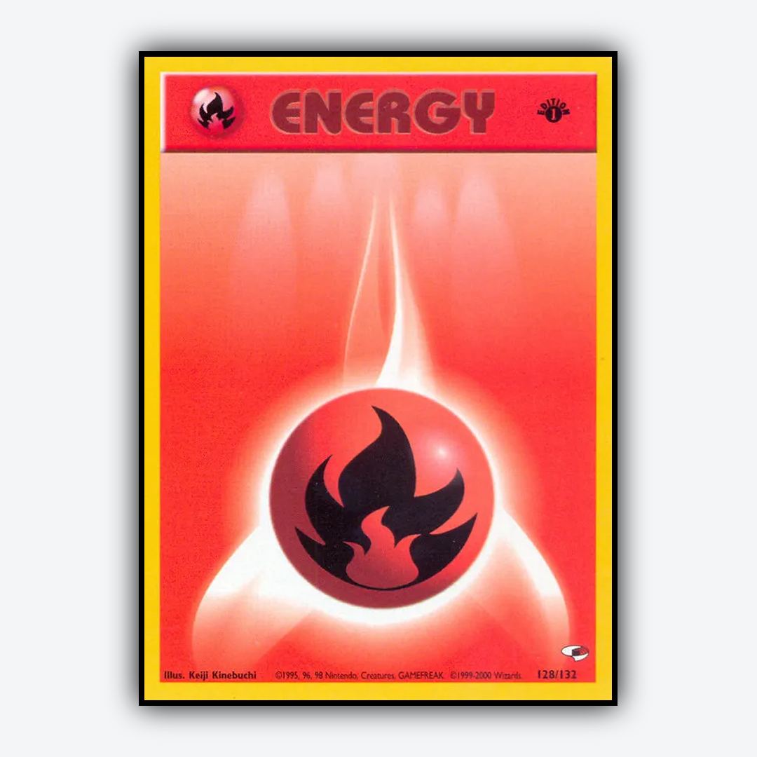 Fire Energy 128/132 - Gym Heroes Set - Card Rug